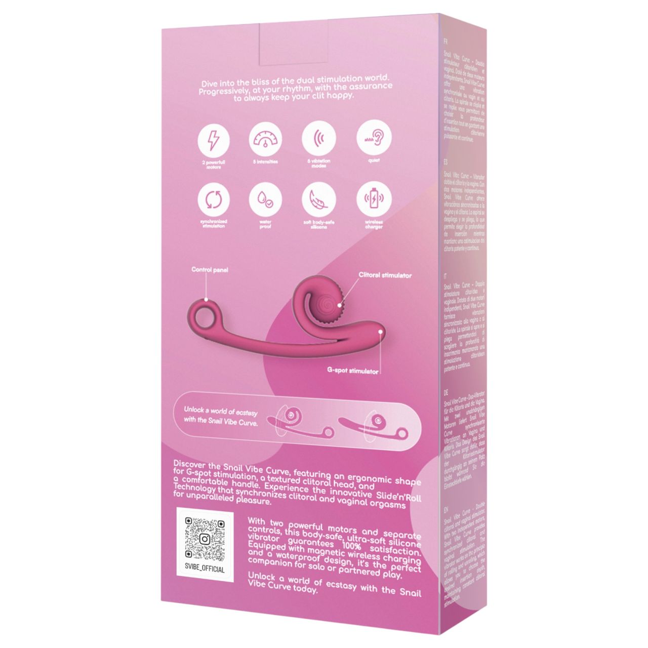 Snail Vibe Curve - 2in1 csikló vibrátor (pink) Snail Vibe Curve - 2in1 csikló vibrátor (pink)