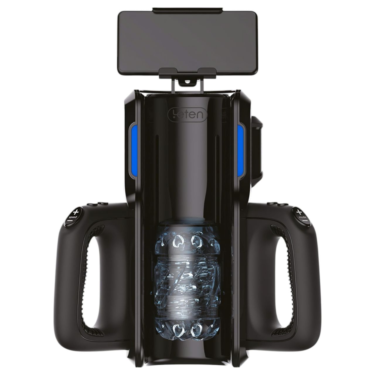 LETEN SM 500 - fel-le mozgó maszturbátor telefon tartóval (fekete)