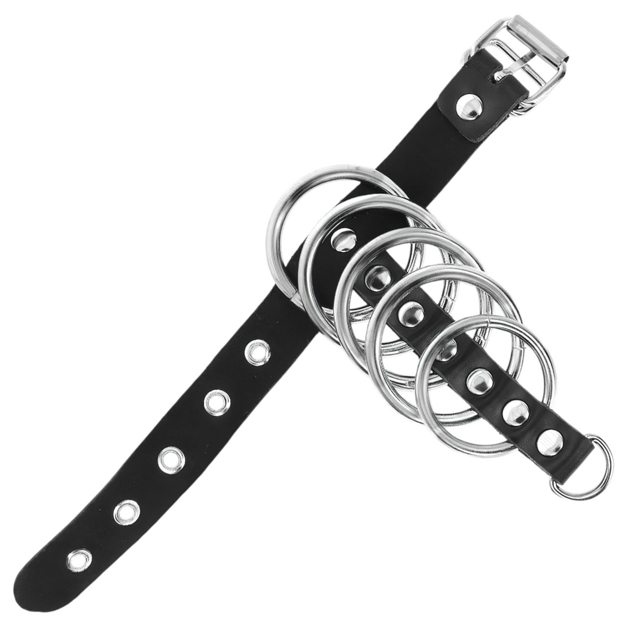 Kink - péniszgyűrű fémgyűrűkkel (fekete) Kink - péniszgyűrű fémgyűrűkkel (fekete)