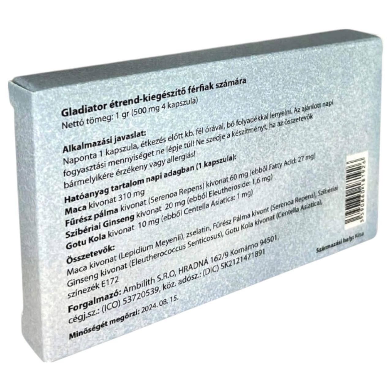 Gladiator Strong - étrend kiegészítő kapszula férfiaknak (4db)