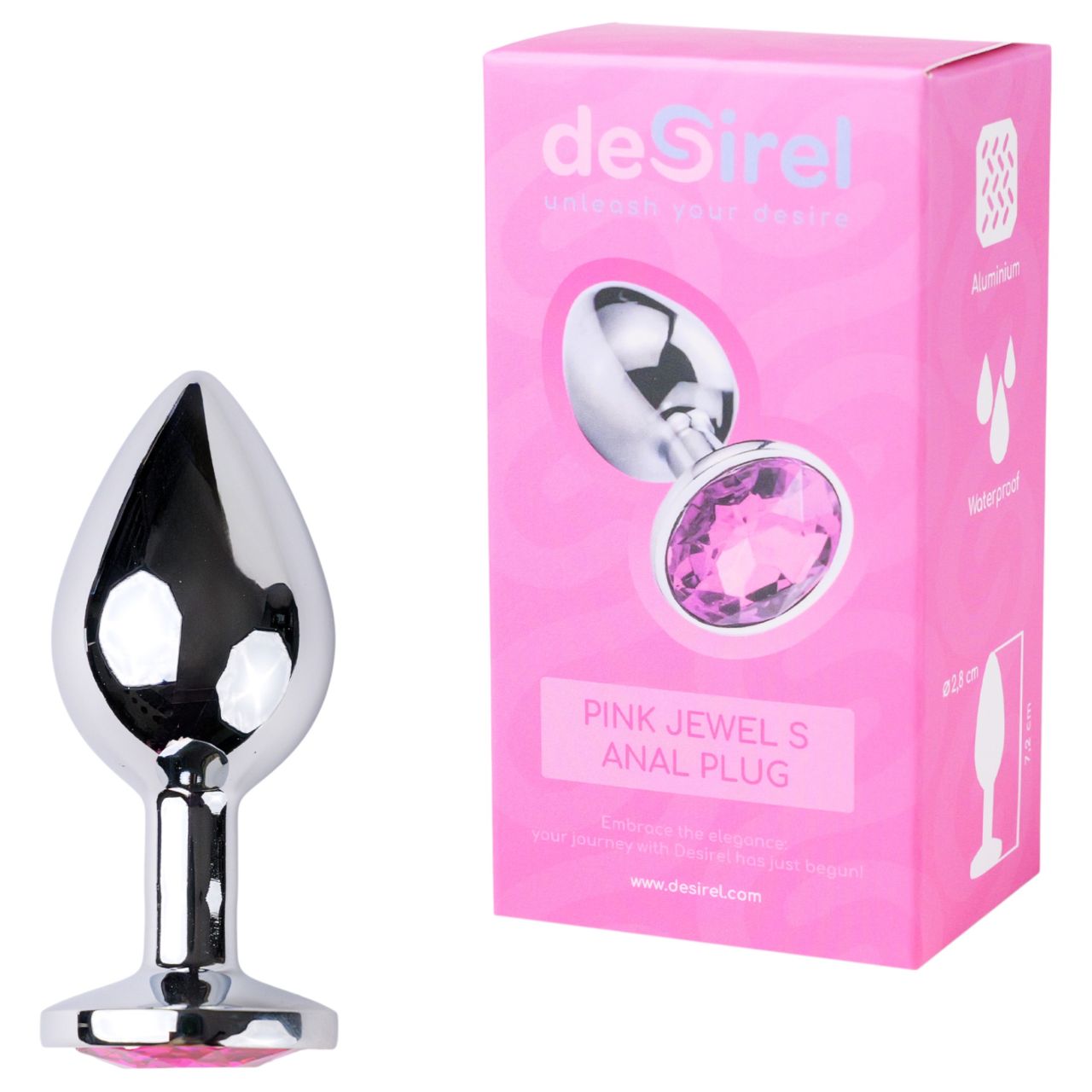 Desirel Pink Jewel S - anál plug (ezüst-pink)