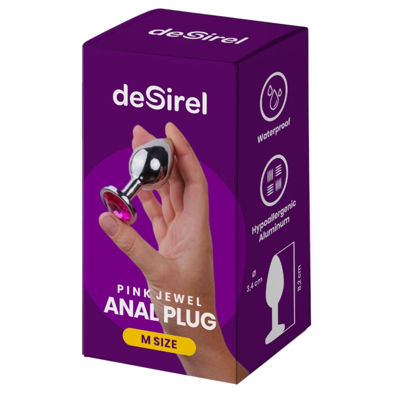 Desirel Pink Jewel M - anál plug (ezüst-pink)