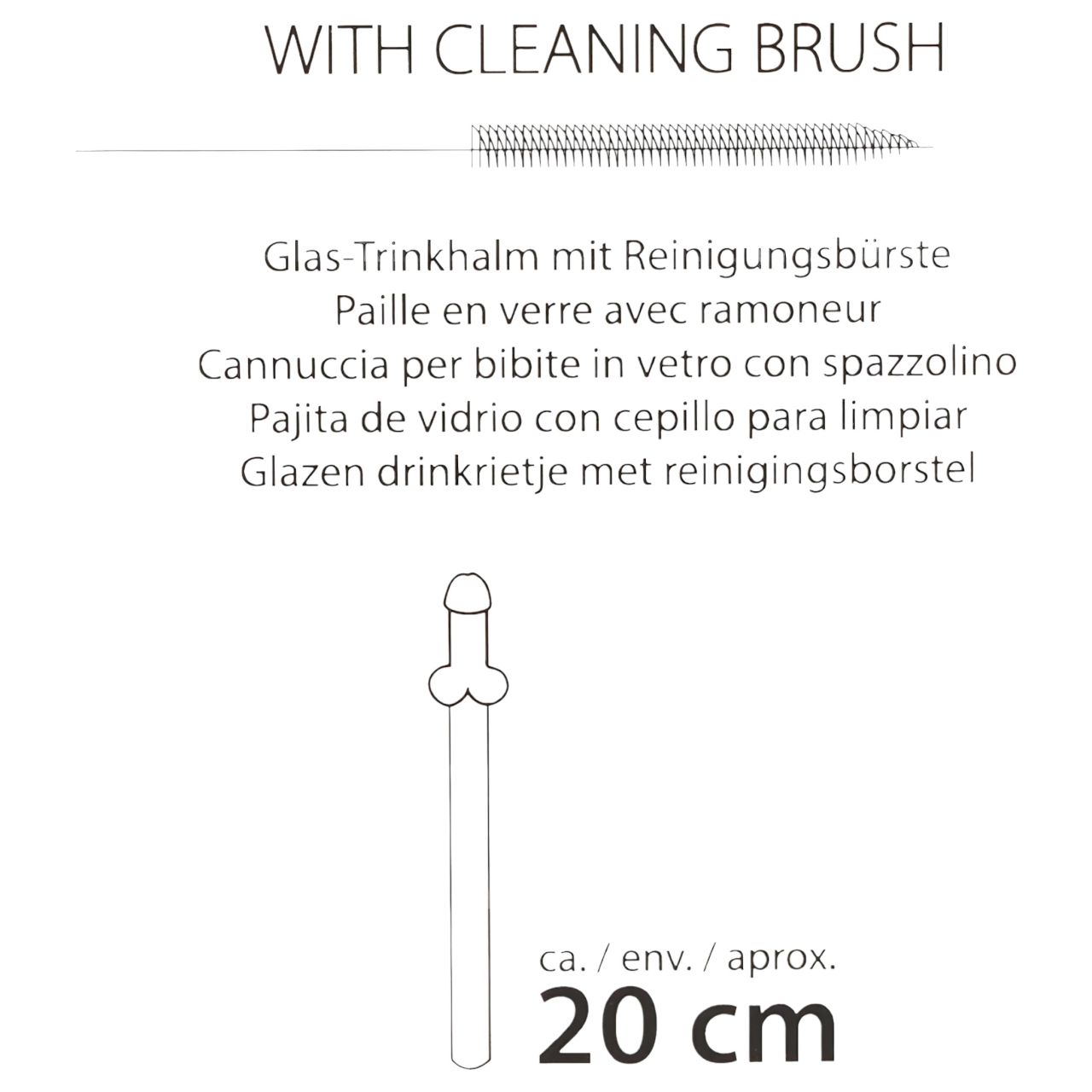 Straw Willy - péniszes üveg szívószál - átlátszó (4db) Straw Willy - péniszes üveg szívószál - átlátszó (4db)