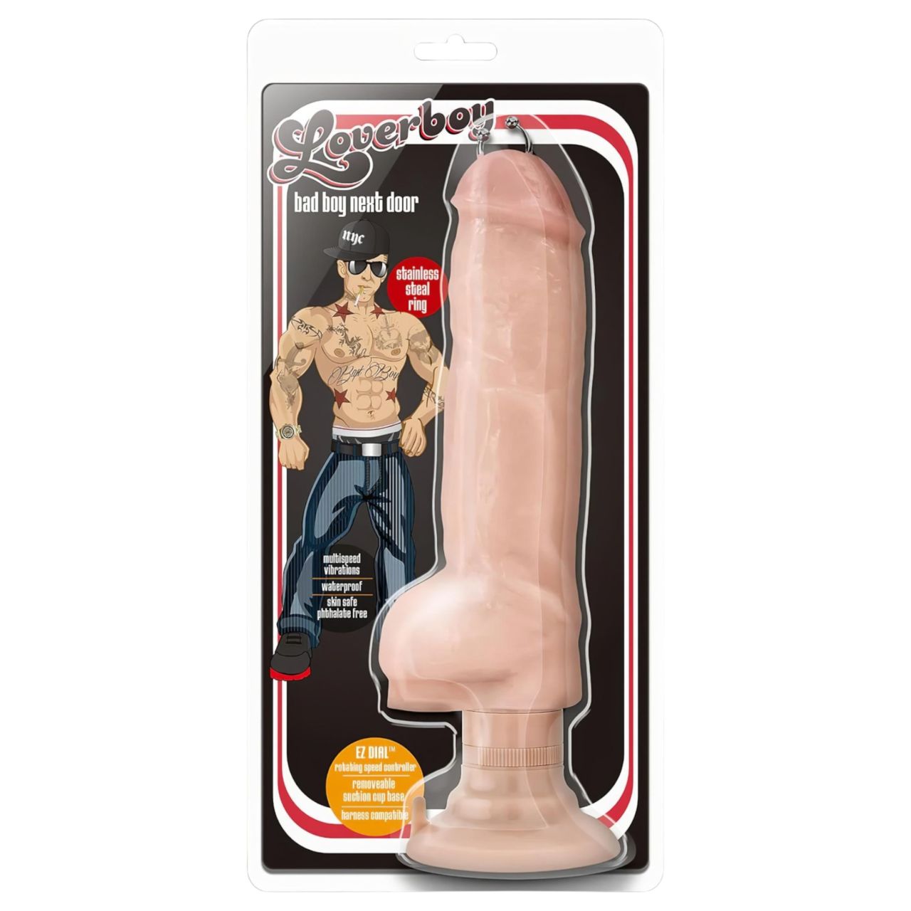 Blush Bad Boy - piercinges vibrátor - 33cm (natúr)