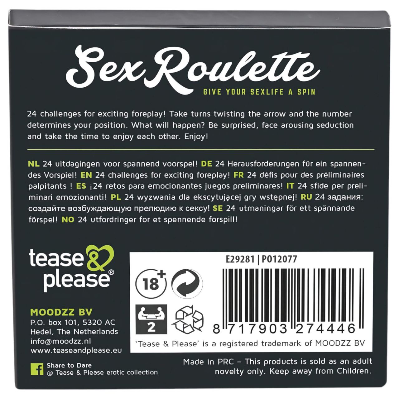 Sex Roulette Foreplay - szex társasjáték (10 nyelven) Sex Roulette Foreplay - szex társasjáték (10 nyelven)