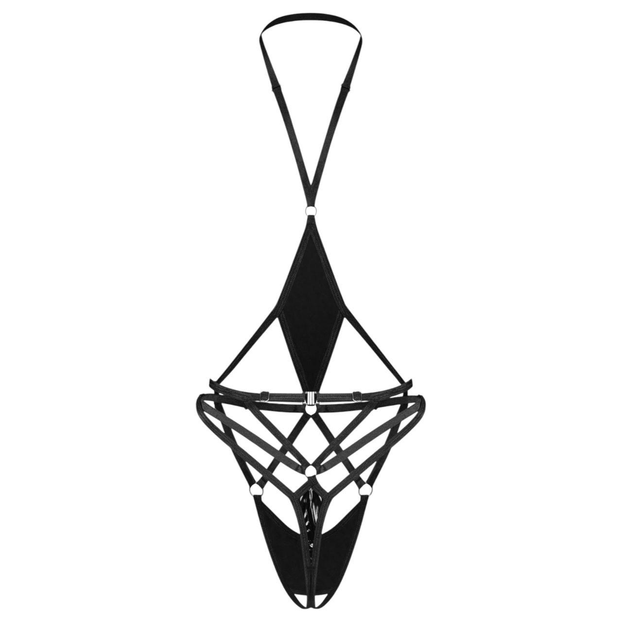 Obsessive Keira Lise - nyitott, pántos body (fekete) Obsessive Keira Lise - nyitott, pántos body (fekete)