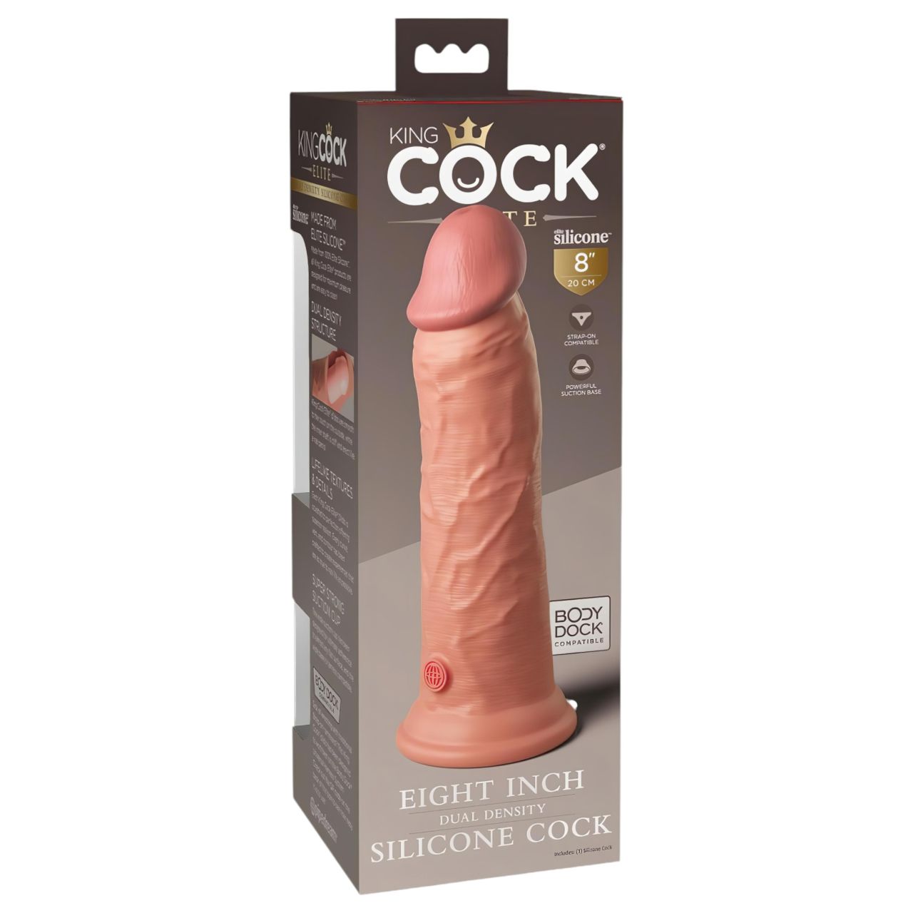 King Cock Elite 8 - tapadókorongos, élethű dildó (20cm) - natúr King Cock Elite 8 - tapadókorongos, élethű dildó (20cm) - natúr
