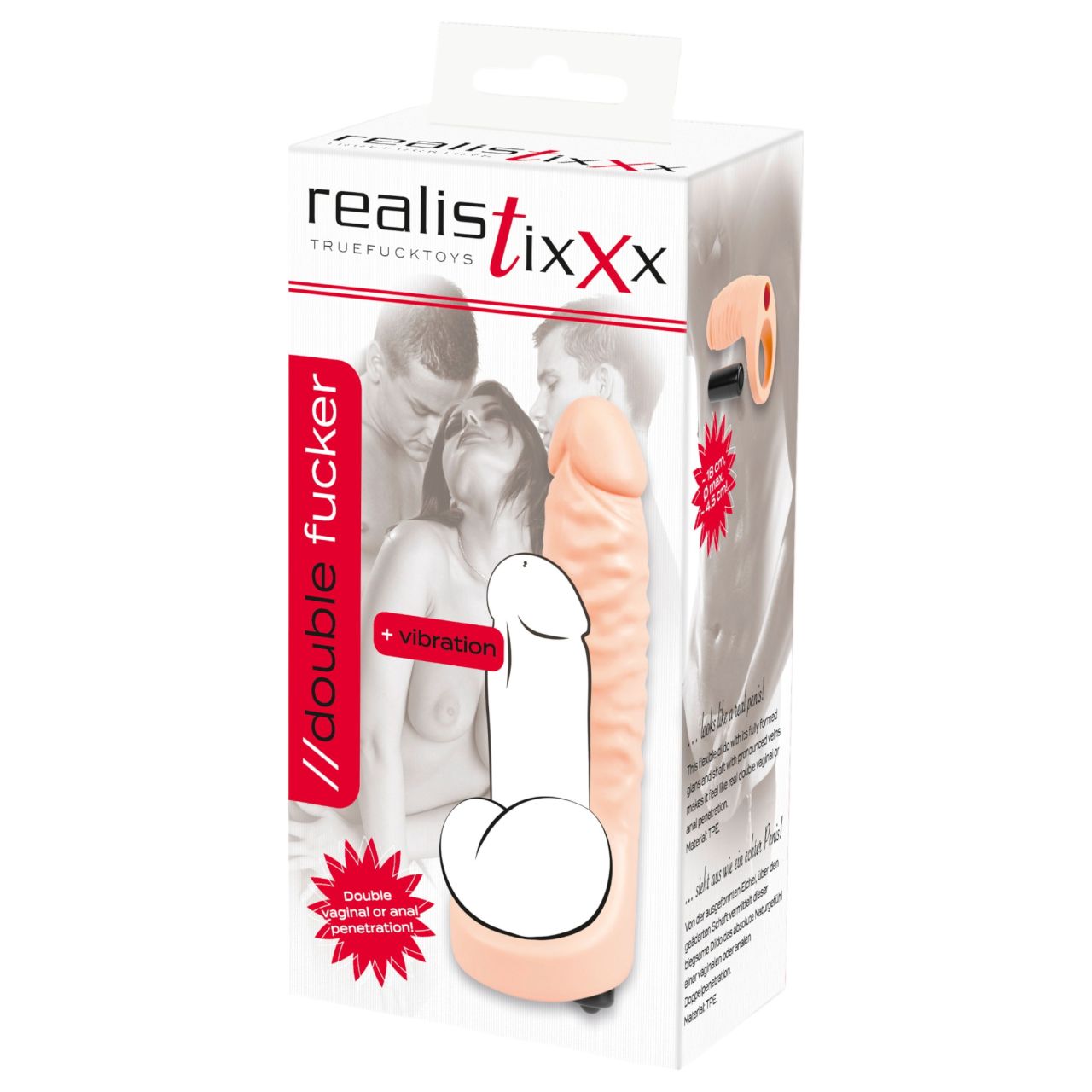 Realistixxx Double Fucker - felcsatolható anál vibrátor (fekete) Realistixxx Double Fucker - felcsatolható anál vibrátor (fekete)