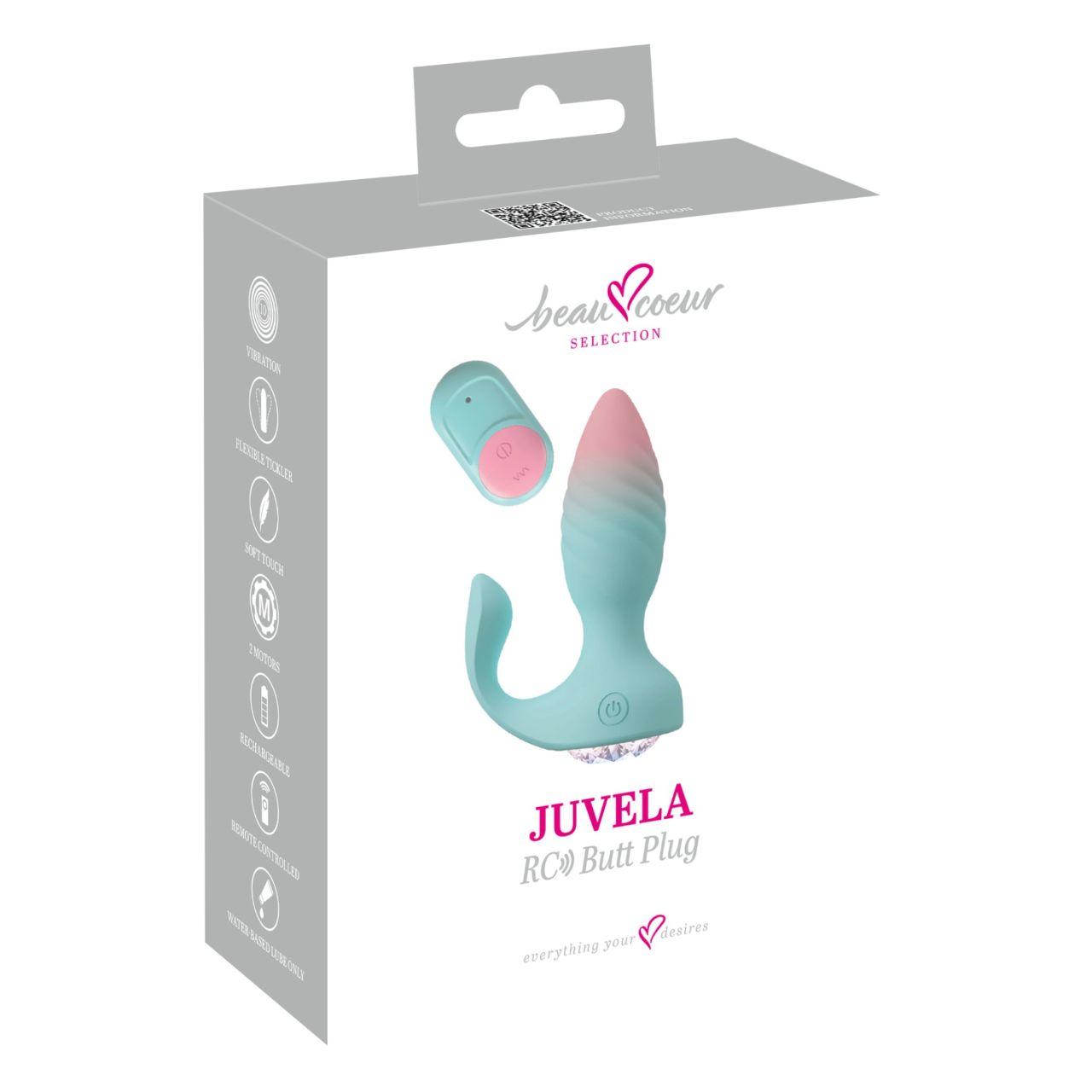 Beau Coeur Juvela - vibrációs anál plug (türkiz) Beau Coeur Juvela - vibrációs anál plug (türkiz)
