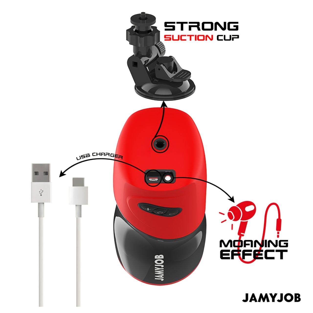 JamyJob - lökő-nyögő maszturbátor (fekete) JamyJob - lökő-nyögő maszturbátor (fekete)