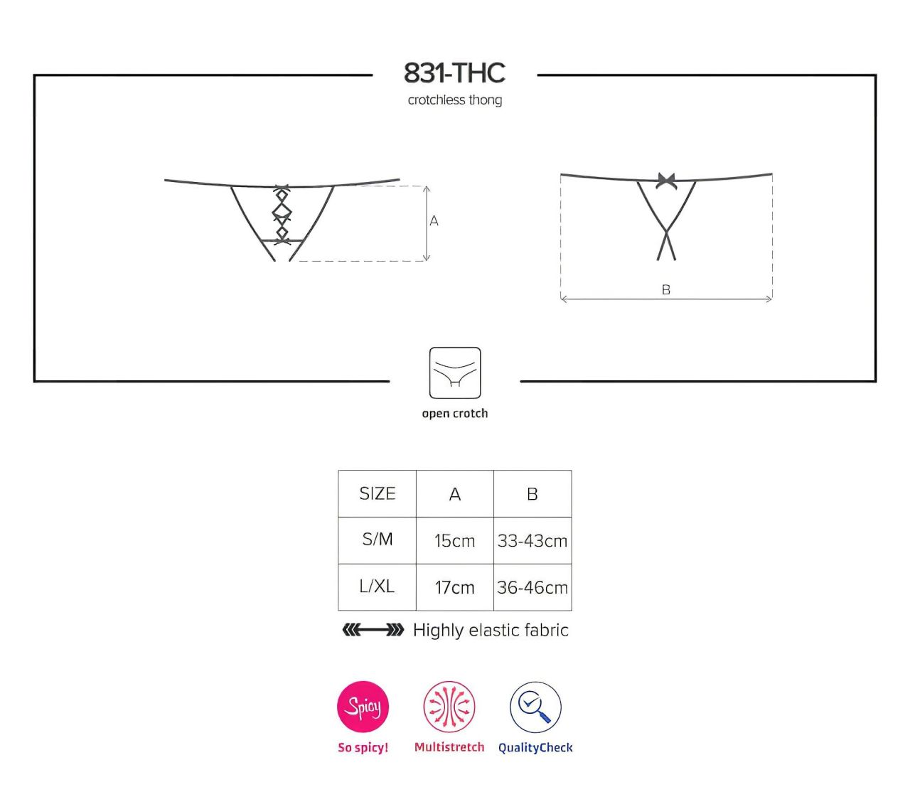 Obsessive 831-THC-1 - apró masnis nyitott csipke tanga (fekete) Obsessive 831-THC-1 - apró masnis nyitott csipke tanga (fekete)