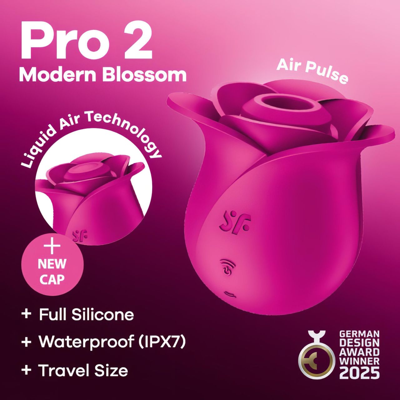 Satisfyer Pro 2 Modern Blossom - léghullámos csiklóizgató (pink)