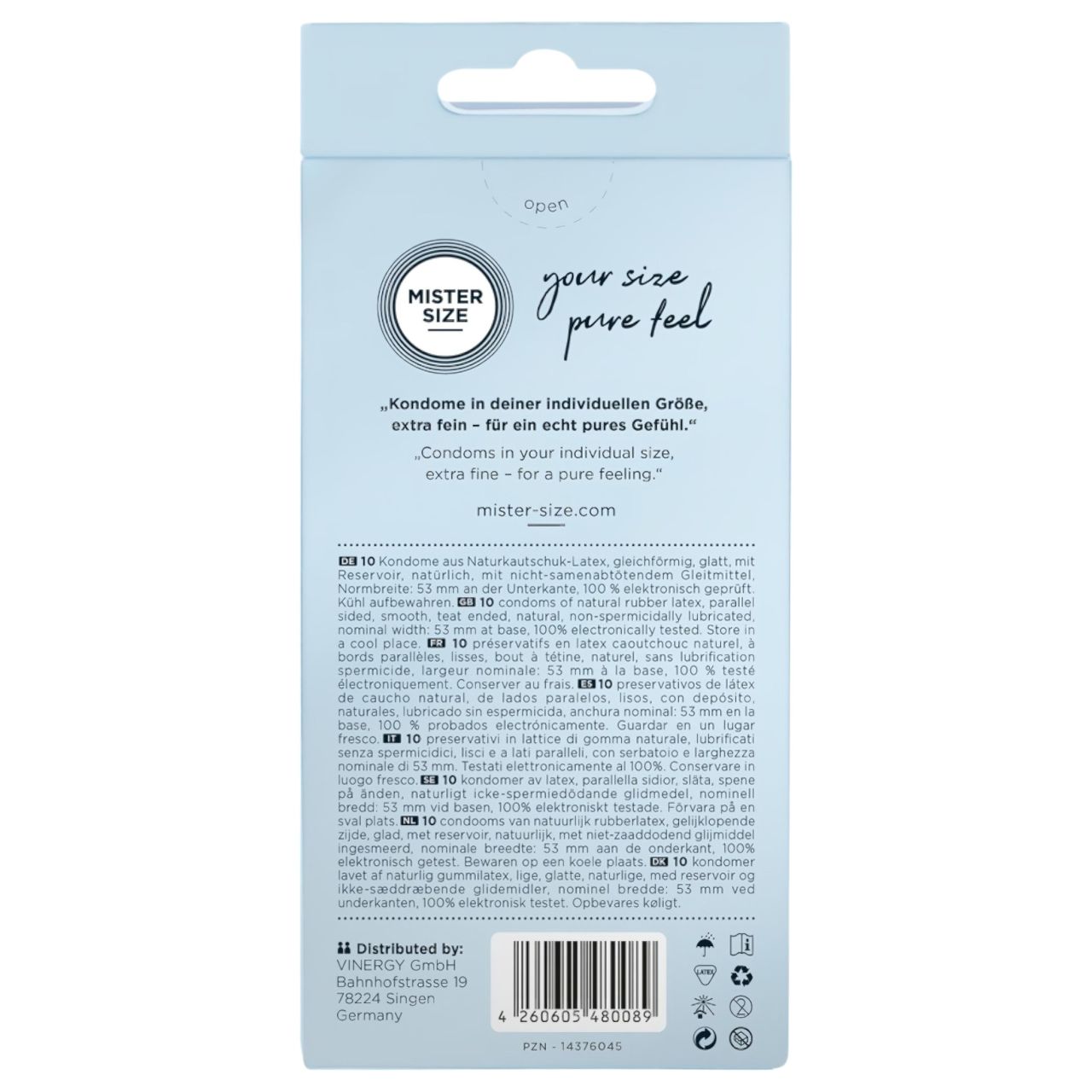 Mister Size vékony óvszer - 53mm (10db) Mister Size vékony óvszer - 53mm (10db)