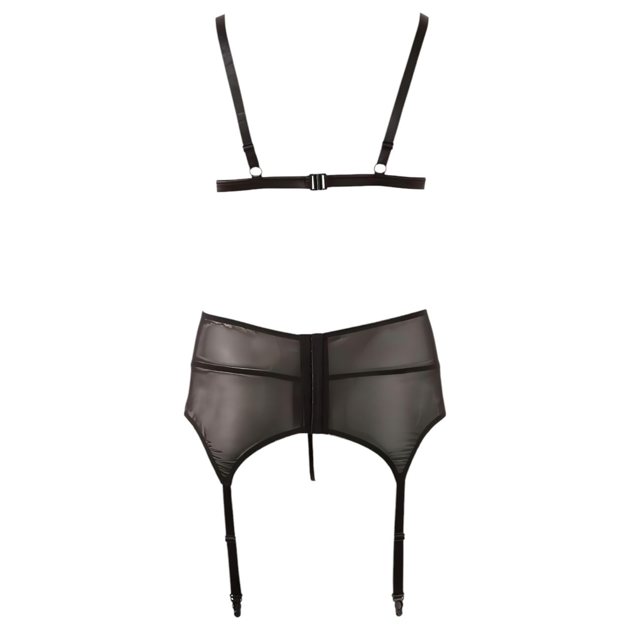 Cottelli Plus Size - csipke fehérnemű trió (fekete) Cottelli Plus Size - csipke fehérnemű trió (fekete)