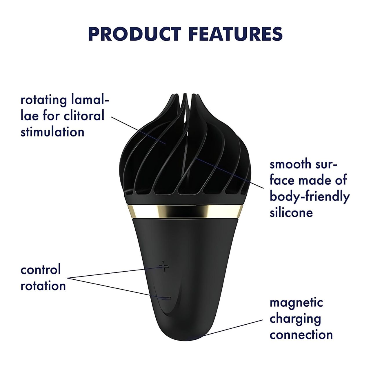 Satisfyer Sweet Treat - akkus, forgó csikló vibrátor (fekete)