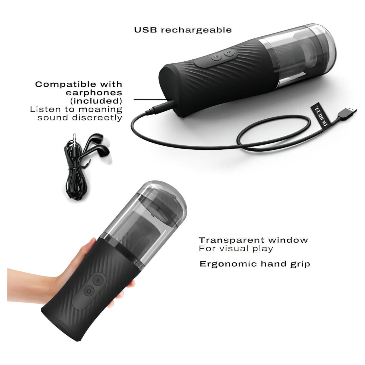 Dorcel Thrust Blow - akkus, lökő maszturbátor (fekete) Dorcel Thrust Blow - akkus, lökő maszturbátor (fekete)