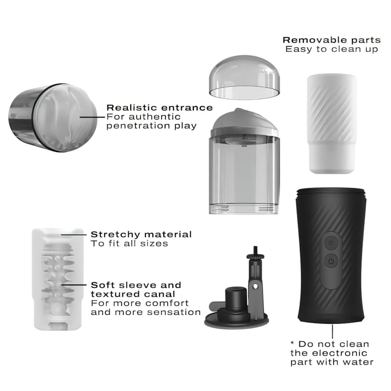 Dorcel Thrust Blow - akkus, lökő maszturbátor (fekete) Dorcel Thrust Blow - akkus, lökő maszturbátor (fekete)
