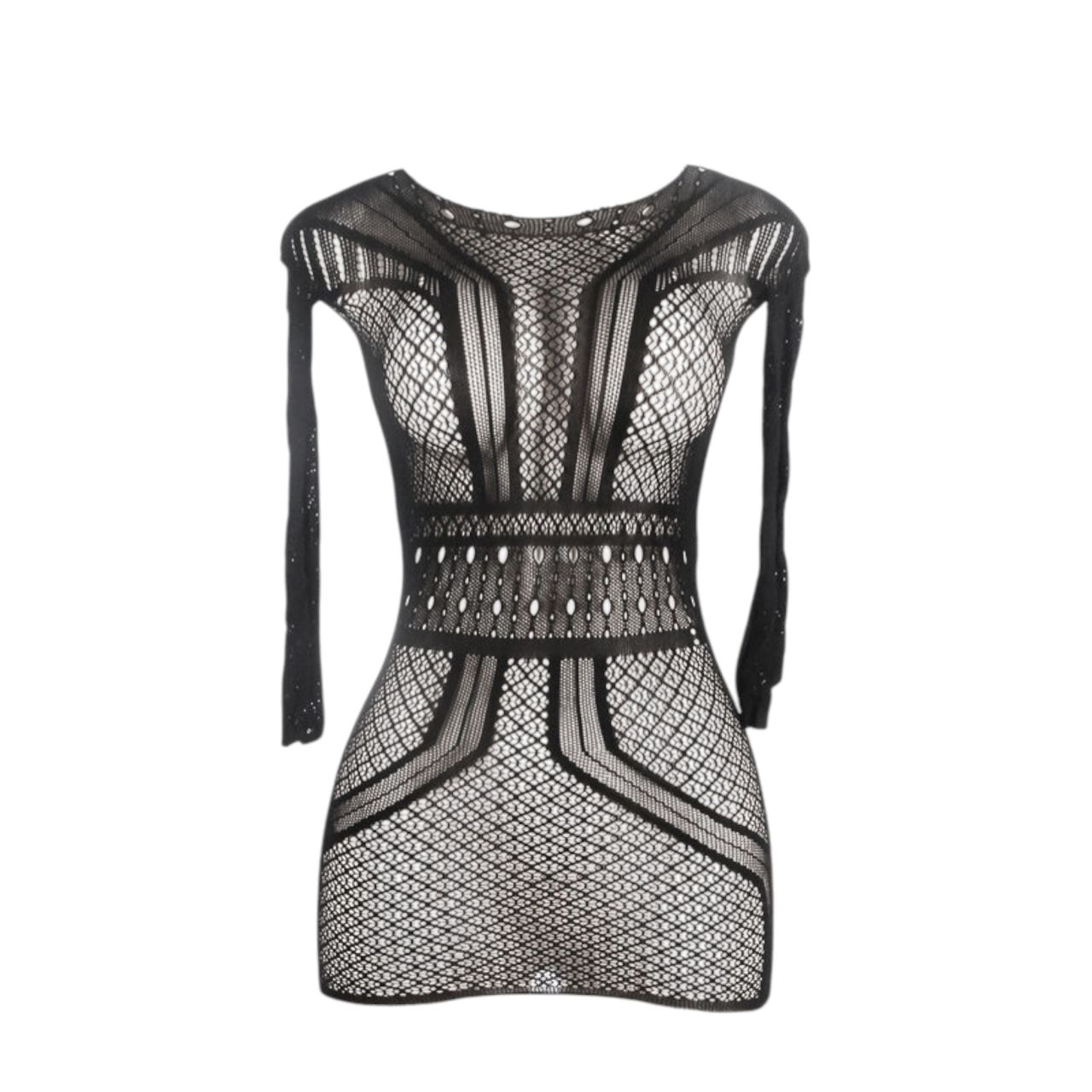 Subblime 951931 - nyitott hátú necc ruha - (fekete) - XS-M Subblime 951931 - nyitott hátú necc ruha - (fekete) - XS-M