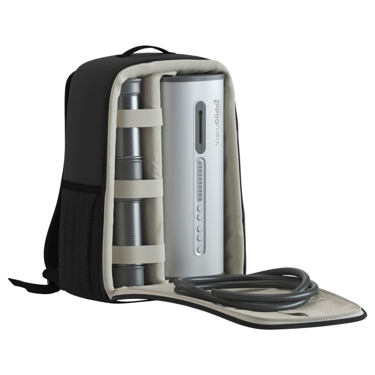 VacuGlide 2 - automata, hálózati férfi luxus maszturbátor (ezüst)