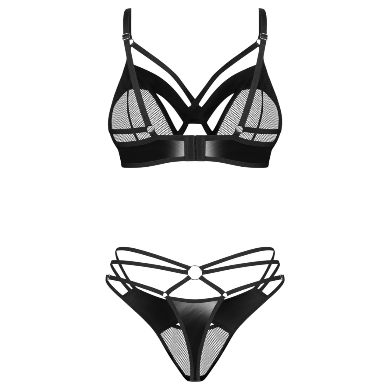 Obsessive Dominna - pántos melltartó szett (fekete)