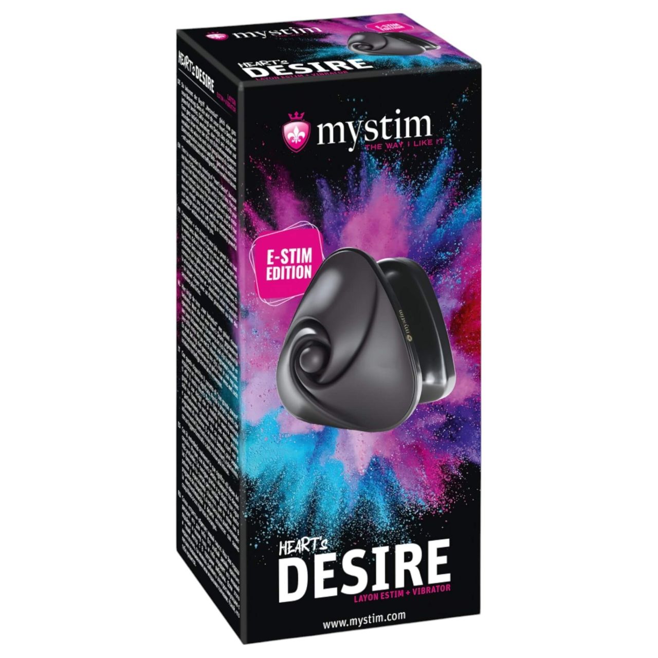 Mystim Heart's Desire - elektro csikló vibrátor (fekete)
