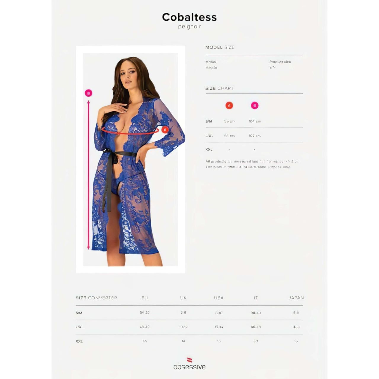 / Obsessive Cobaltess - csipke köntös (kék)