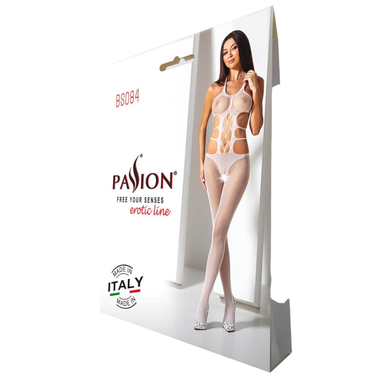 Passion BS084 - fűzős, top-os overál (fehér, S-L)