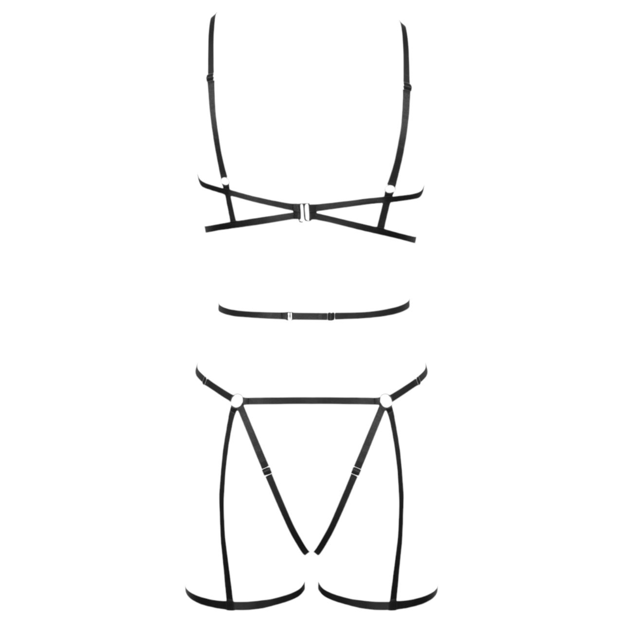 Cottelli - dísz testhám és tanga (fekete) - (S-L)