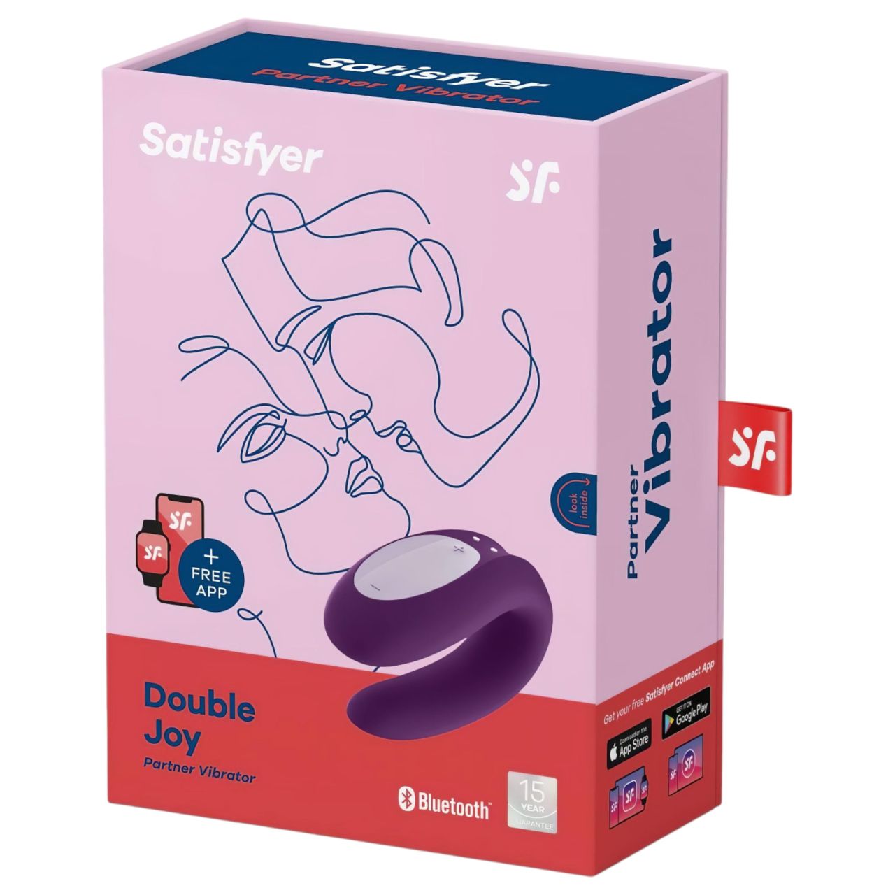 / Satisfyer Double Joy - okos, vízálló párvibrátor (lila)