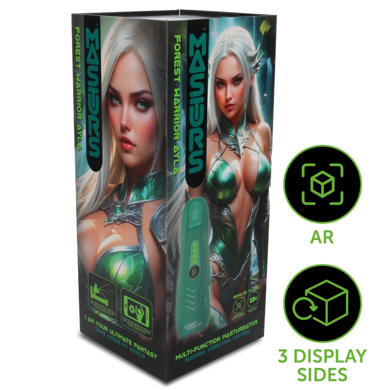 Masturs Ayla - nyögő szívó-rezgő AR maszturbátor (zöld)