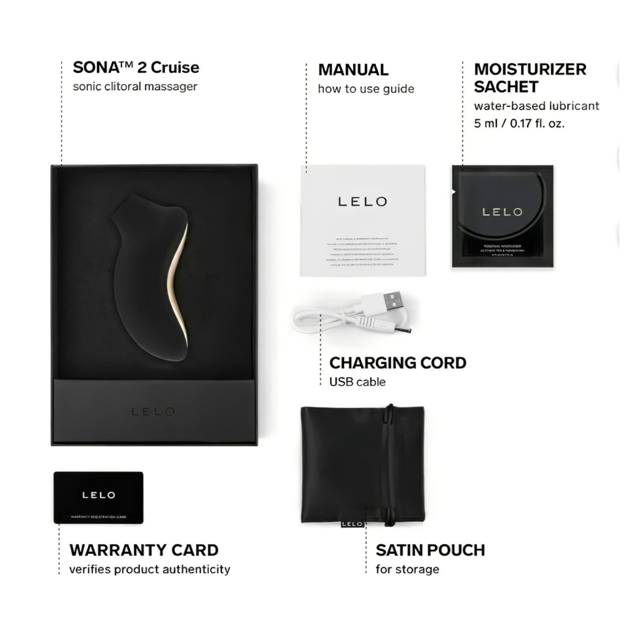 LELO Sona 2 Cruise - hanghullámos csiklóizgató (fekete)