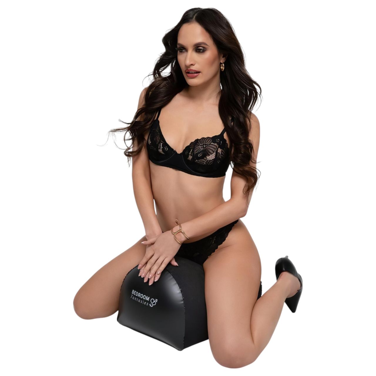 Bedroom Fantasies - felfújható szexpárna, vibrátor tartóval (fekete)