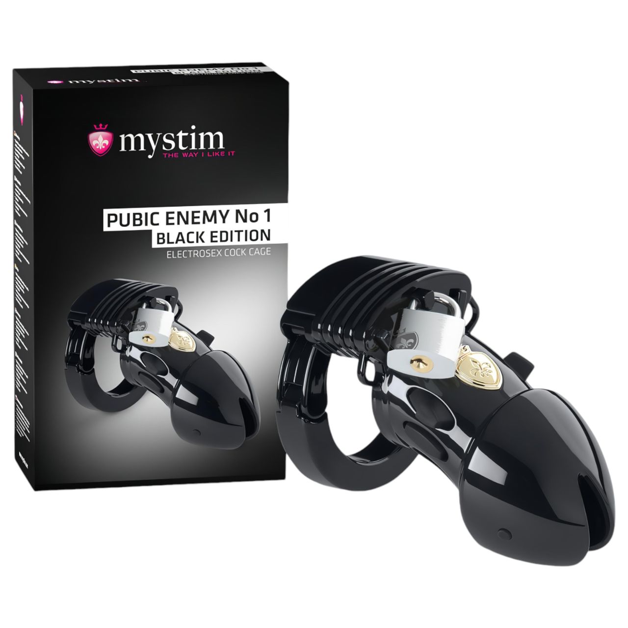 mystim Black Edition PUBIC ENEMY No 1 - elektro pénisz ketrec