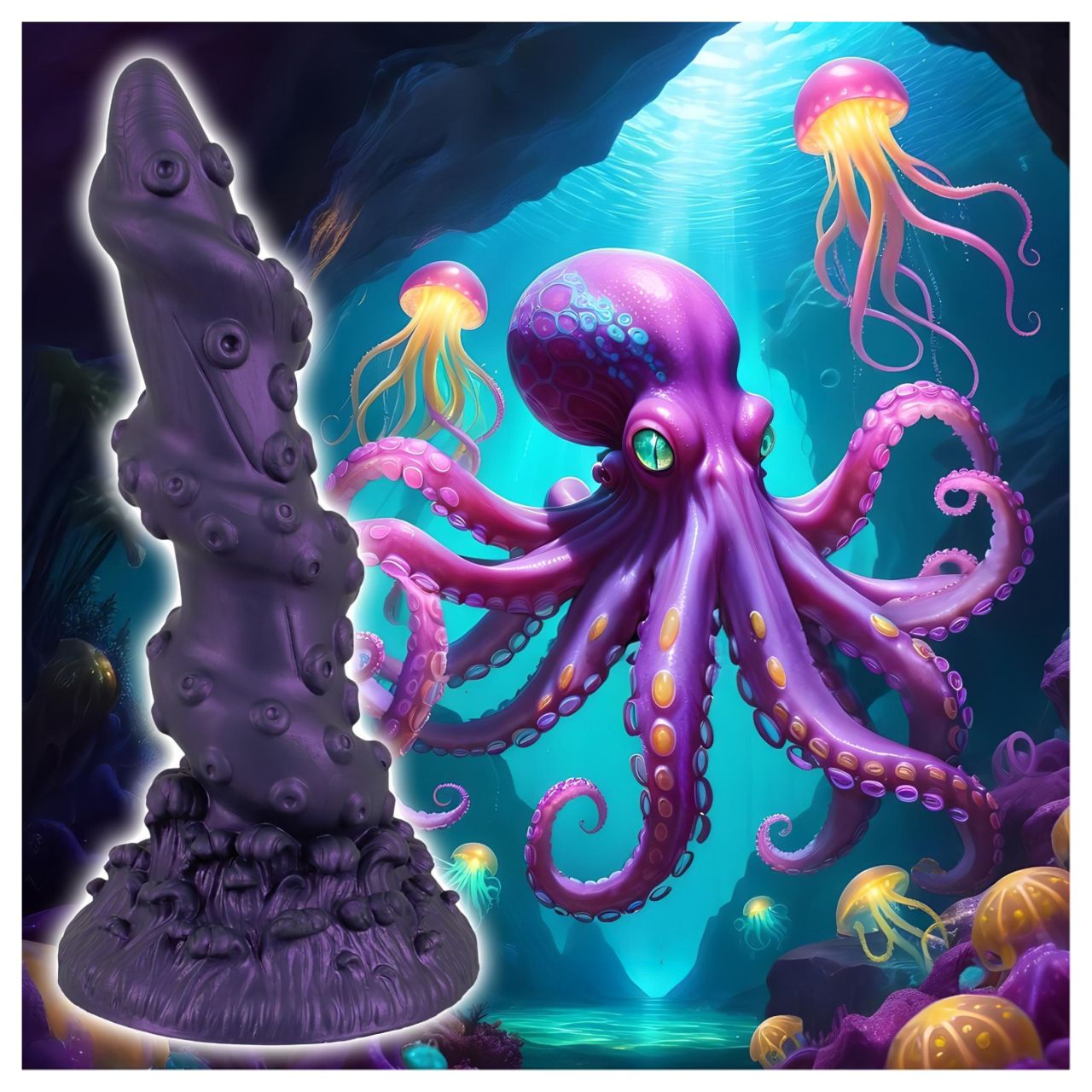 Beasty Cocks - misztikus dildó szett és síkosító Beasty Cocks - misztikus dildó szett és síkosító