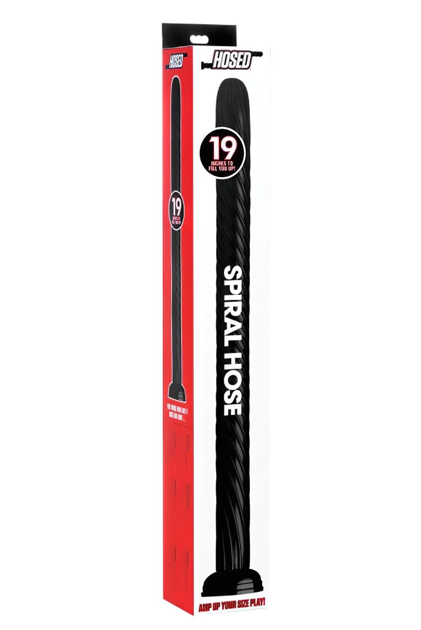 Hosed Spiral Anal Snake 19 - tapadókorongos anál dildó (fekete)