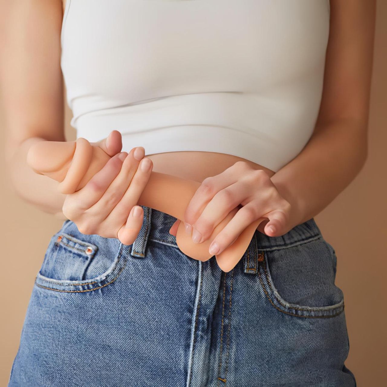 Strap-on-me M - kétrétegű, tapadókorongos dildó (natúr)