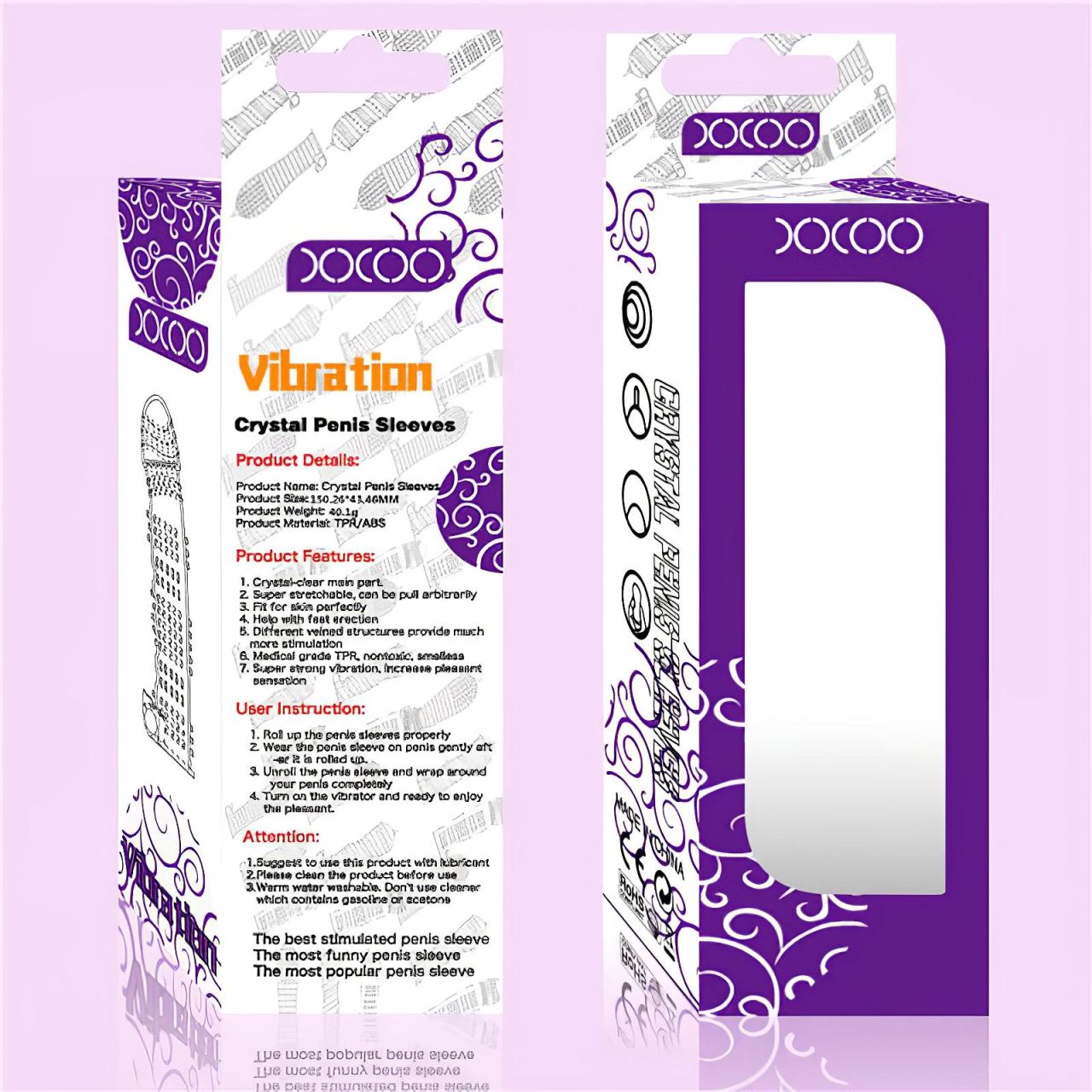 Lonely - vibrációs, tüskés péniszköpeny (átlátszó)