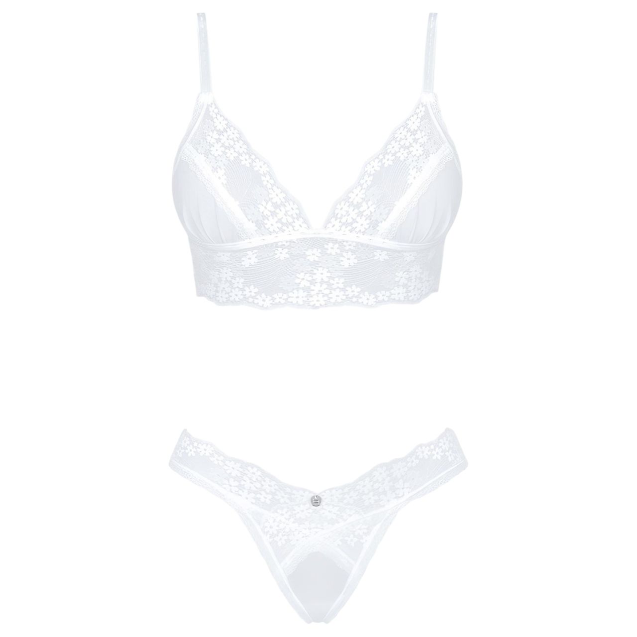 Obsessive Set Heavenlly - csipkés melltartó szett (fehér)