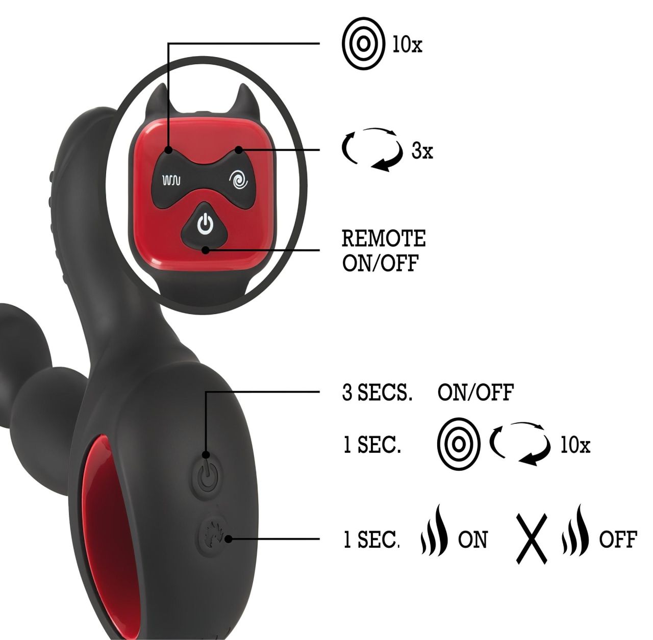 You2Toys Massager - forgó, melegítő prosztata vibrátor (fekete) You2Toys Massager - forgó, melegítő prosztata vibrátor (fekete)