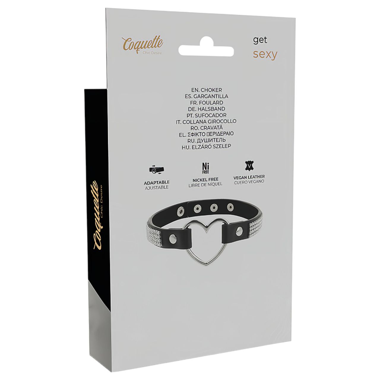 Coquette - strasszos choker szív medállal (fekete) Coquette - strasszos choker szív medállal (fekete)