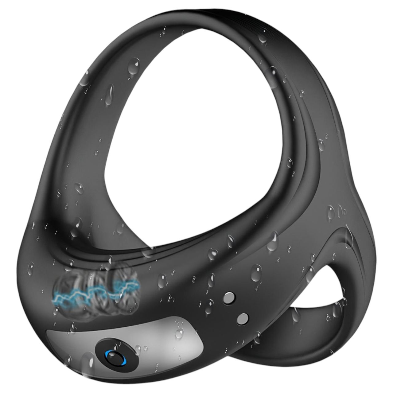 AlvUp - vibrációs pénisz- és heregyűrű (fekete)