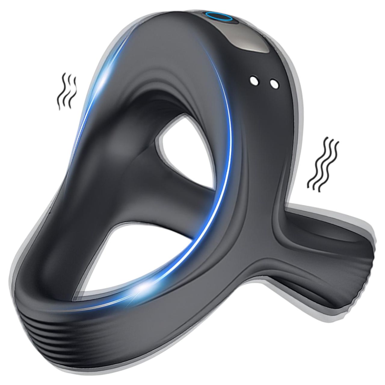 AlvUp - vibrációs pénisz- és heregyűrű (fekete)