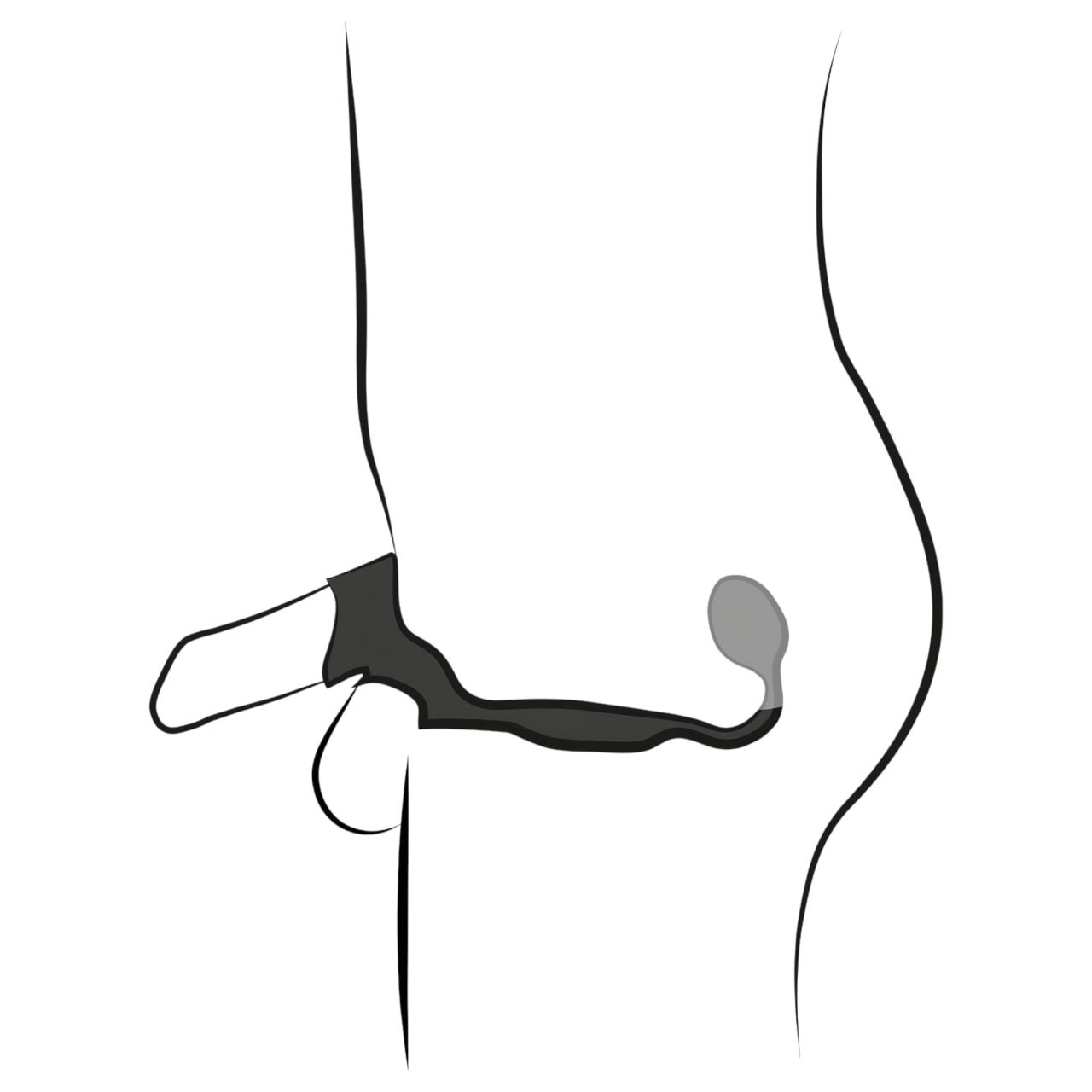 Rebel - pénisz- és heregyűrű anál vibrátorral (fekete) Rebel - pénisz- és heregyűrű anál vibrátorral (fekete)