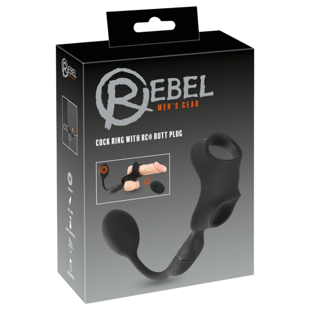 Rebel - pénisz- és heregyűrű anál vibrátorral (fekete) Rebel - pénisz- és heregyűrű anál vibrátorral (fekete)