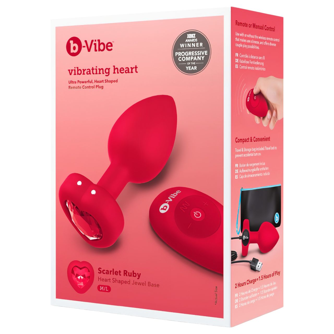 / b-Vibe heart - akkus, rádiós anál vibrátor (piros) / b-Vibe heart - akkus, rádiós anál vibrátor (piros)