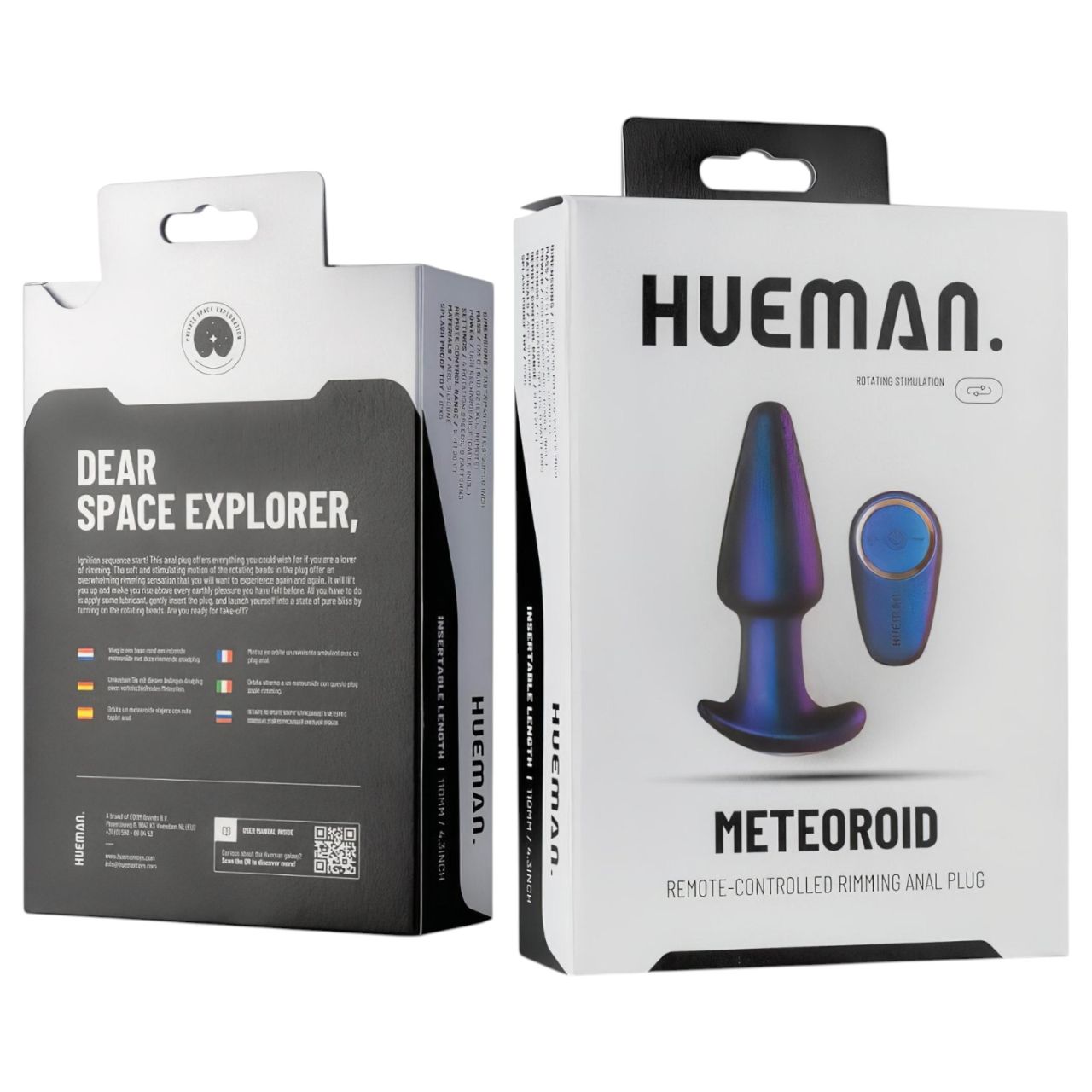 Hueman Meteoroid - rádiós, forgó gyöngyös anál vibrátor (lila)