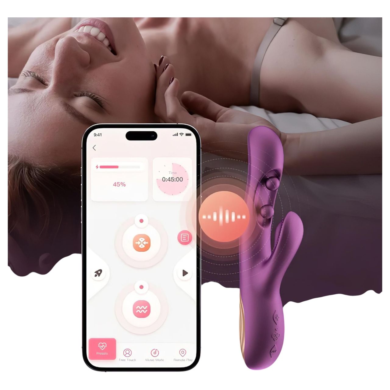 Honey Play Box Gem - App-vezérelt gyöngyös G-pont és csiklóizgató vibrátor (lila)