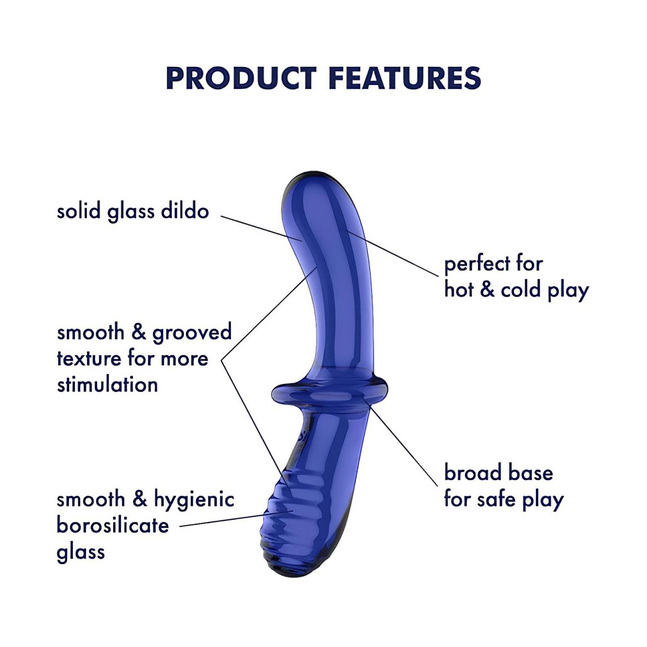 Satisfyer Double Crystal - kétvégű üveg dildó (kék) Satisfyer Double Crystal - kétvégű üveg dildó (kék)