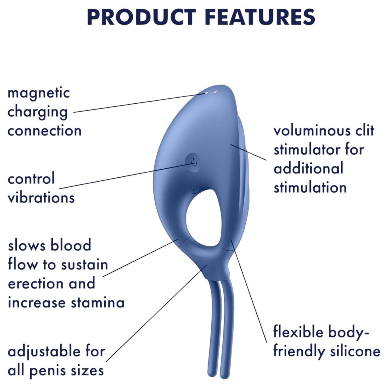 Satisfyer Swordsman - akkus, vibrációs péniszgyűrű (kék) Satisfyer Swordsman - akkus, vibrációs péniszgyűrű (kék)