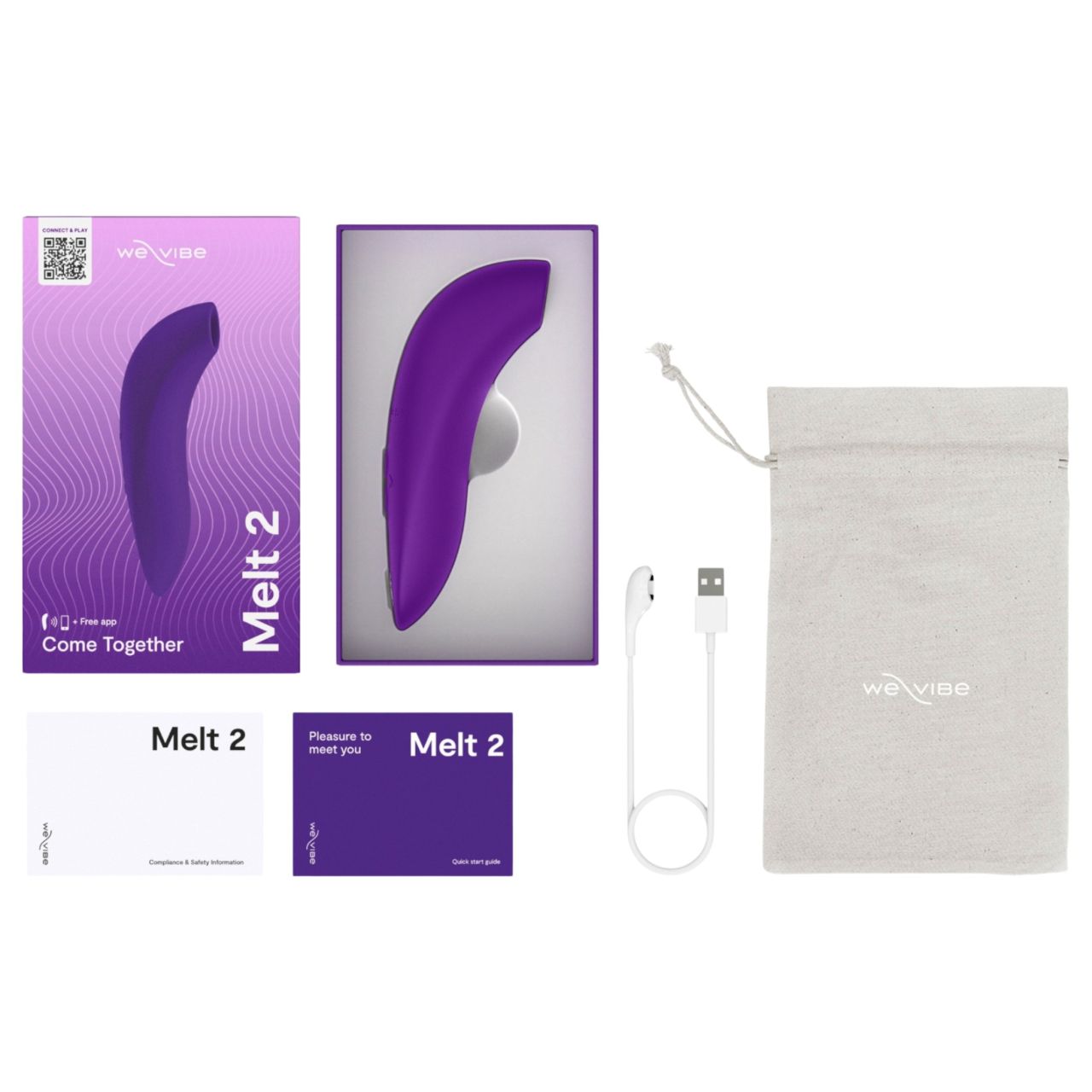 We-Vibe Melt 2 – App-vezérelt léghullámos csiklóizgató (lila)